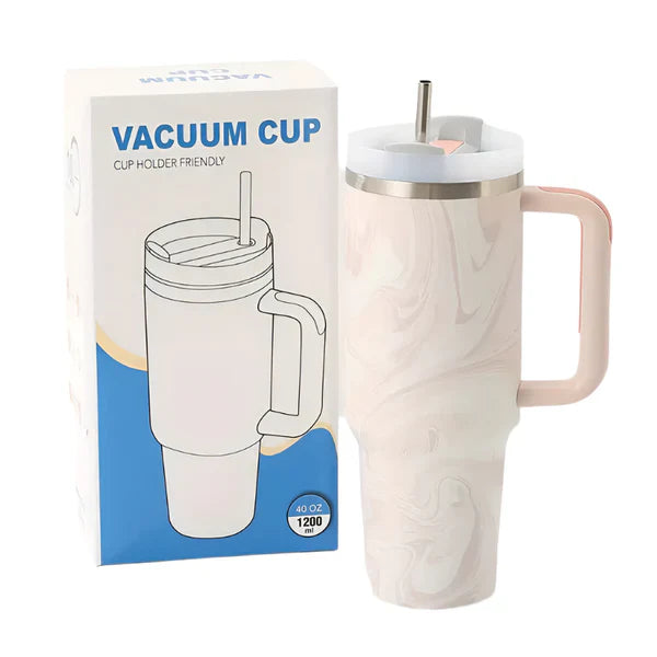 Stainless Steel Vacuum Flask with Straw - 40 oz