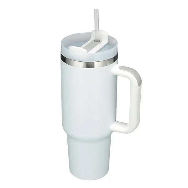 Stainless Steel Vacuum Flask with Straw - 40 oz