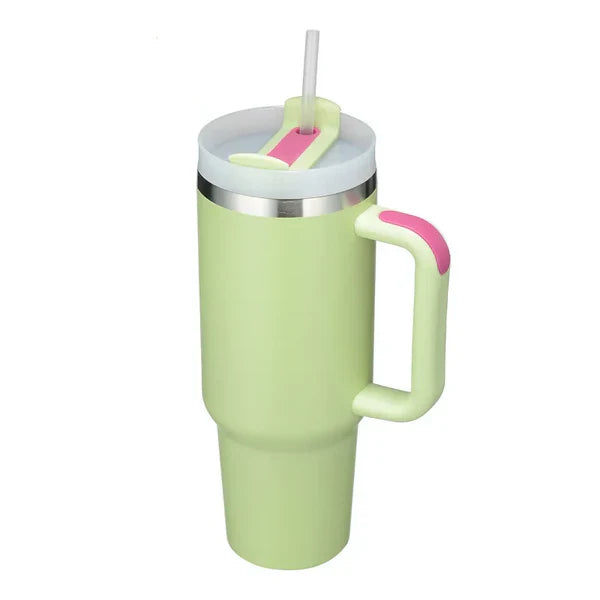 Stainless Steel Vacuum Flask with Straw - 40 oz