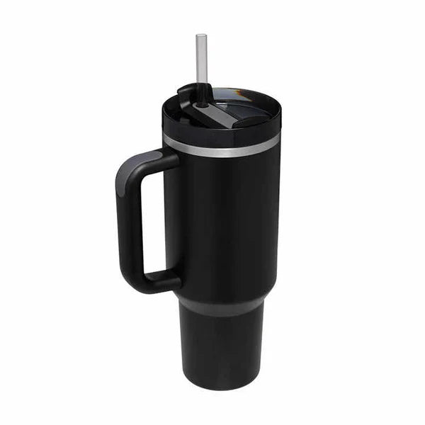 Stainless Steel Vacuum Flask with Straw - 40 oz