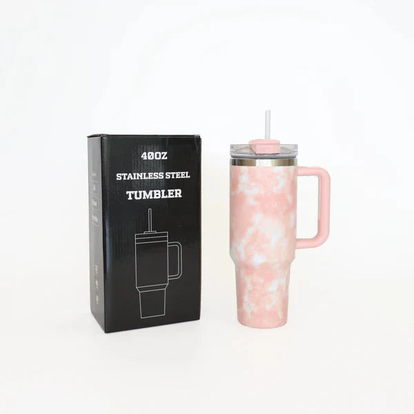 Stainless Steel Vacuum Flask with Straw - 40 oz