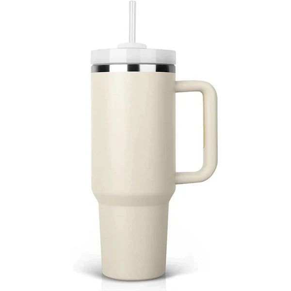 Stainless Steel Vacuum Flask with Straw - 40 oz