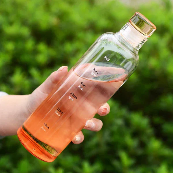 500ml Large Capacity Glass Bottle with Time Marker